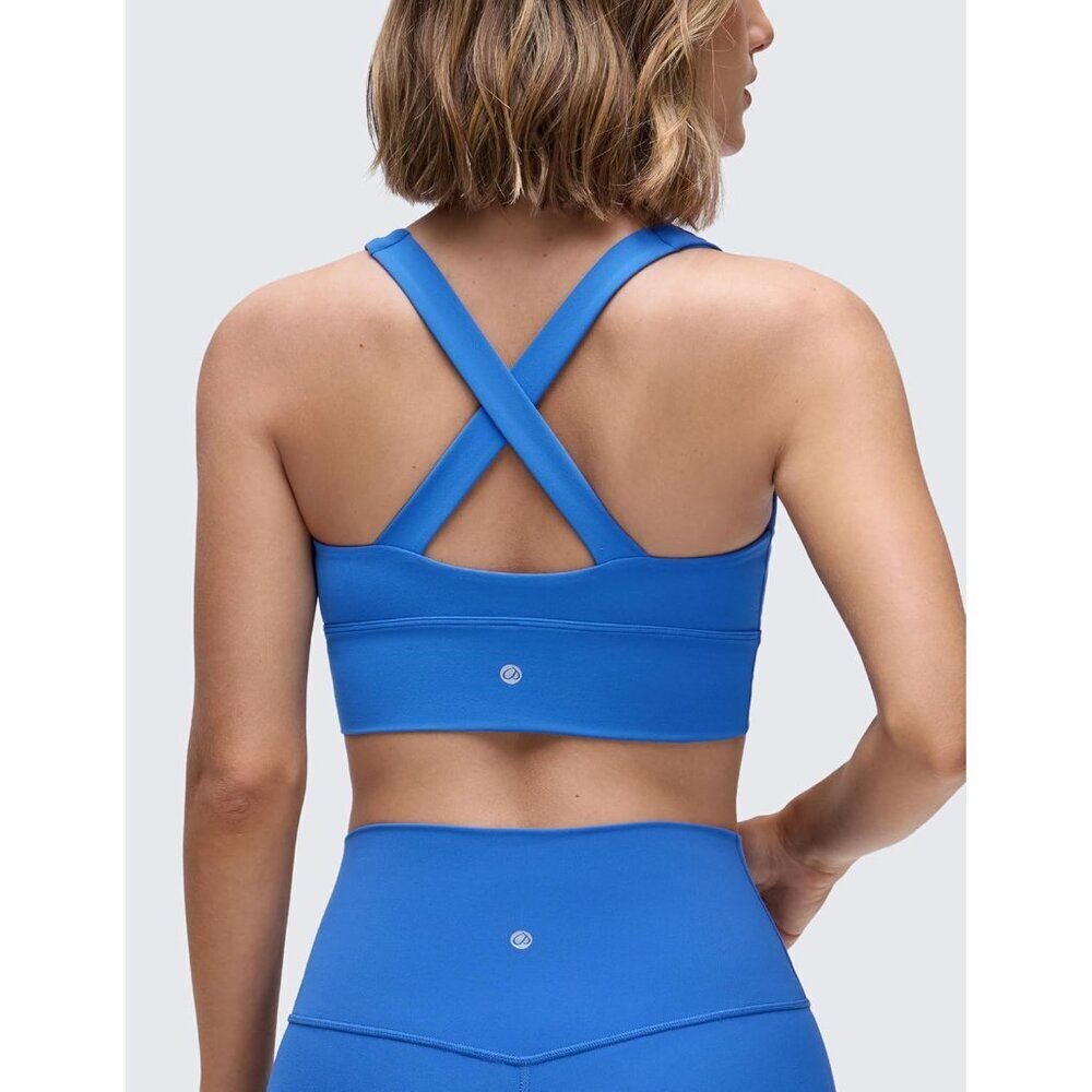 Butterluxe Yoga Sports Bra Padded V Neck Criss Cross Back Women Medium - Picture 2 of 5